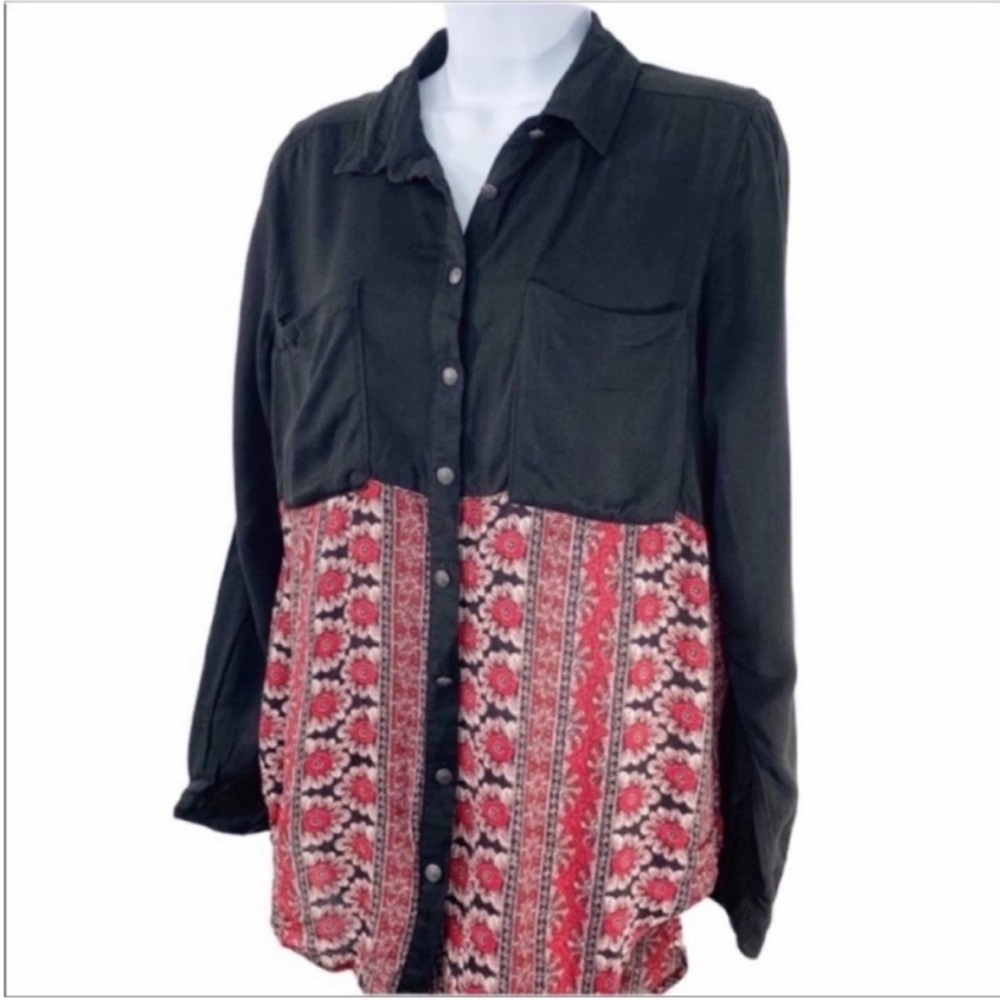 FREE PEOPLE - Welcome to the Jungle button down shirt S - Picture 5 of 12